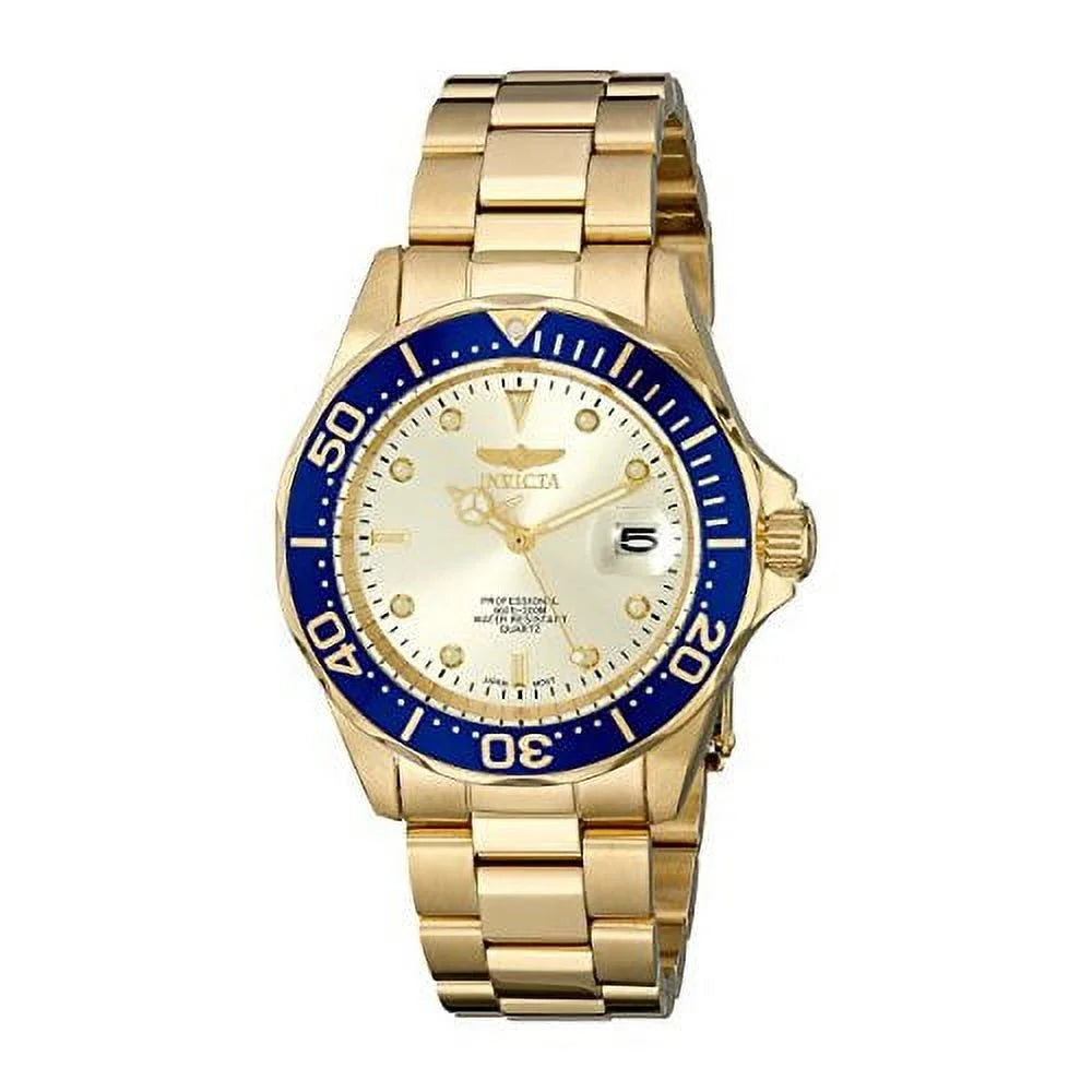 Men'S 14124 Pro Diver Gold Dial 18K Gold Ion-Plated Stainless Steel Watch