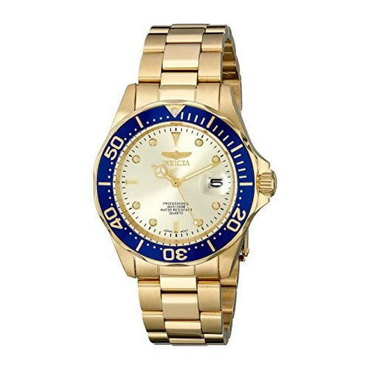 Men'S 14124 Pro Diver Gold Dial 18K Gold Ion-Plated Stainless Steel Watch