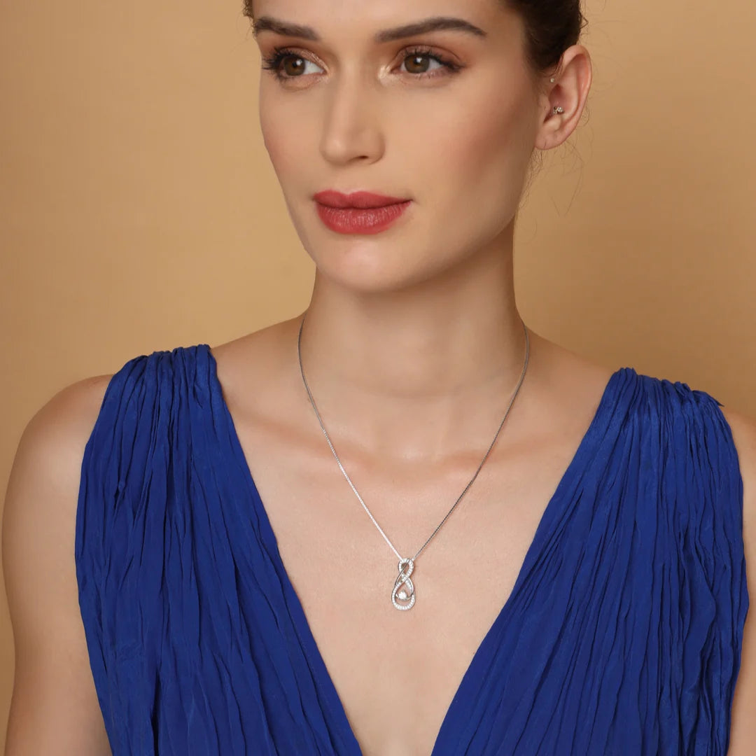 Peridot Green Infinity Birthstone Necklace - August Gemstone