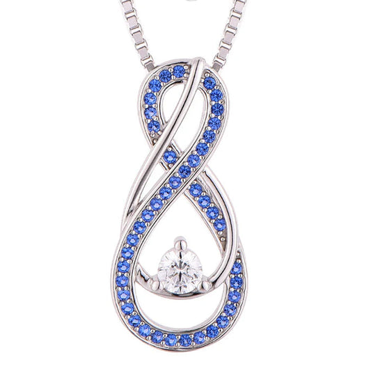 Blue Turquoise Infinity Birthstone Necklace - December Gemstone